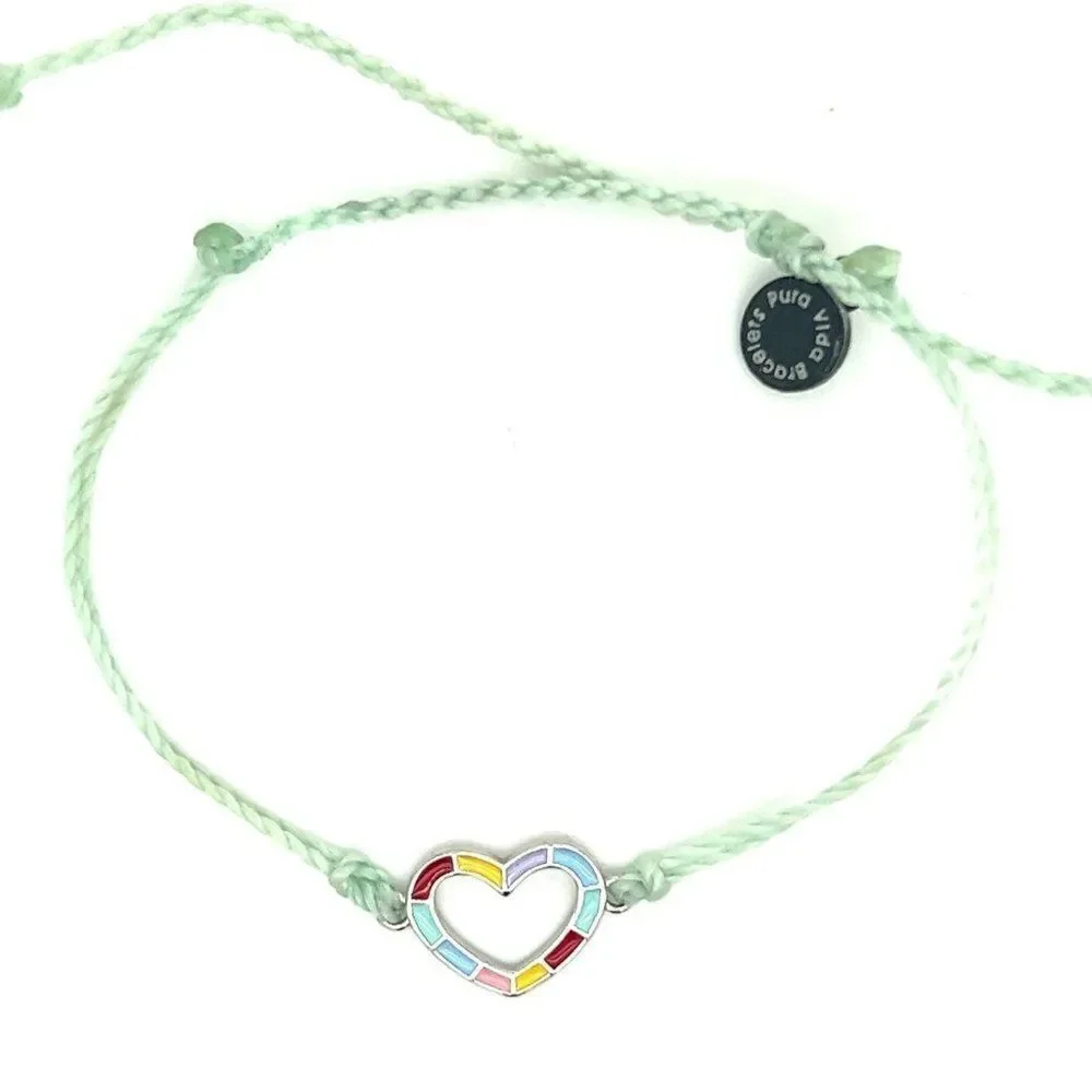 Pura Vida‎ Heart Charm Enamel Bracelet